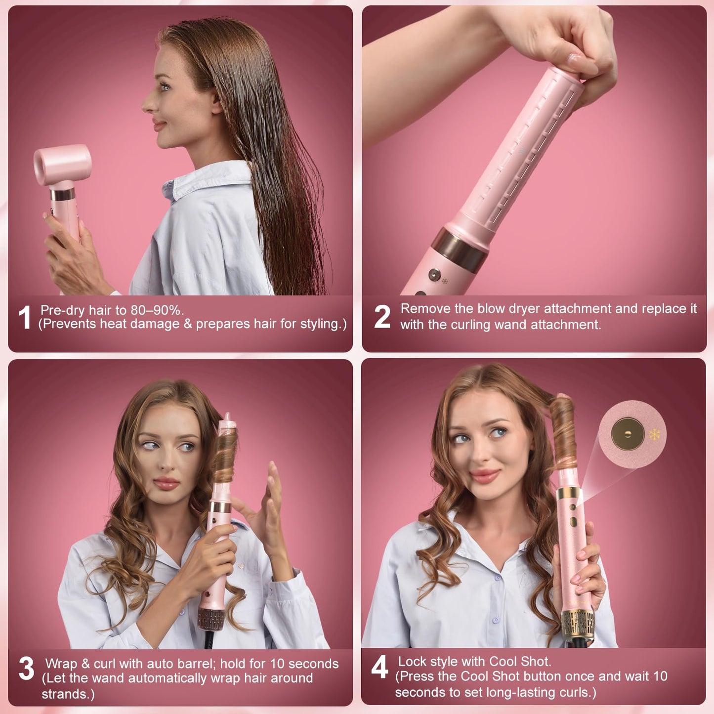 Mythsight StyleVibe 6-in-1 Air Styler with Hair Dryer & Auto-Wrap Curlers Beauty and Personal Care StyleVibe