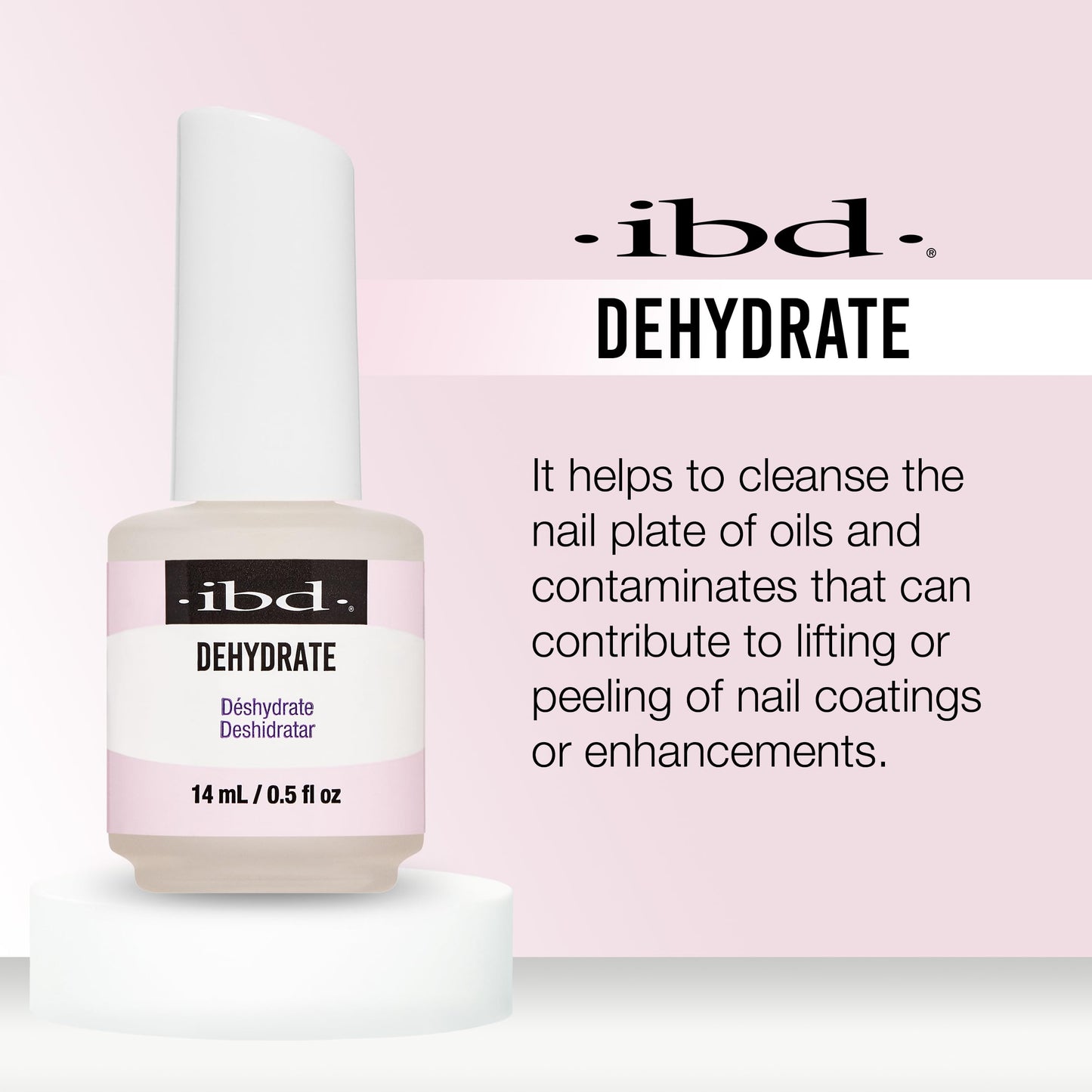 ibd Dehydrate - Nail Dehydrator for Gel & Acrylic Nails, Nail Prep Solution, Long-Lasting Adhesion & Quick-Drying Formula, 0.5 fl oz