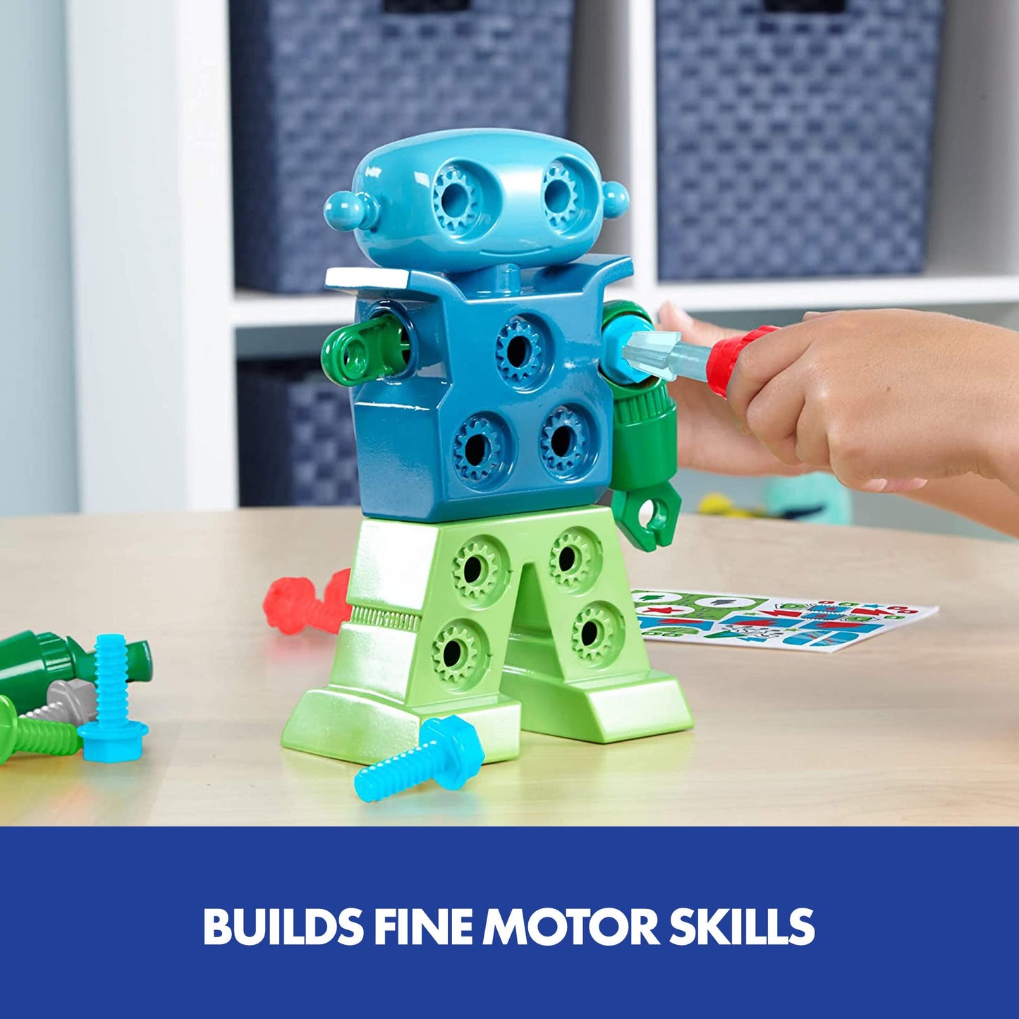 Educational Insights Design & Drill Robot – Kids Construction Toy with Tools & Working Screwdriver, STEM Building Set, Gift for Boys & Girls Ages 3+