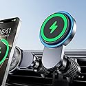GuMosh for Magsafe Car Mount Charger with Cooling Fan, Fast Magnetic Car Phone Holder, Strong Hook Car Vent Phone Mount, Magnetic Wireless Car…