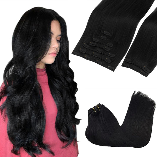 GOO GOO Clip in Hair Extensions Real Human Hair, Remy Human Hair Extensions Clip ins for Women, Natural Human Hair, 22inch 150g 9 Pcs, #33B Dark Beauty and Personal Care GOO GOO Default Title