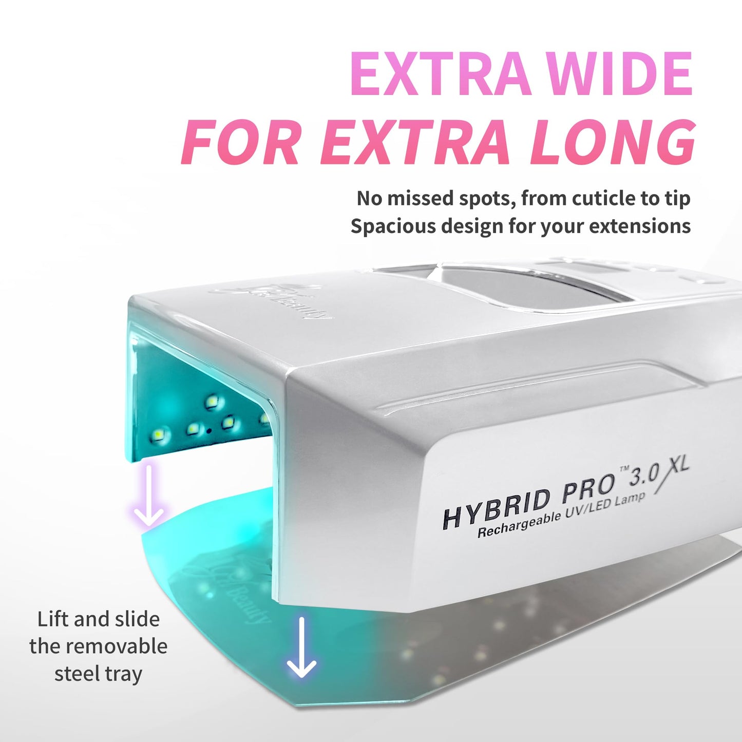iGel Beauty Hybrid PRO 3.0 XL UV/LED Nail Lamp - Wireless Rechargeable 48W Nail Dryer, Extra Wide Full-Hand Curing, 9000mAh Battery, Smart Timer Beauty & Personal Care iGel Beauty