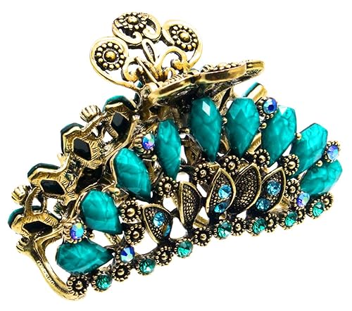 Fashion & Lifestyle Large Metal Alloy Hair Claw Jaw Clip for Women and Girls - Pretty Strong Clamp Non-Slip Barrette Hair Updo Grip Bath Accessories