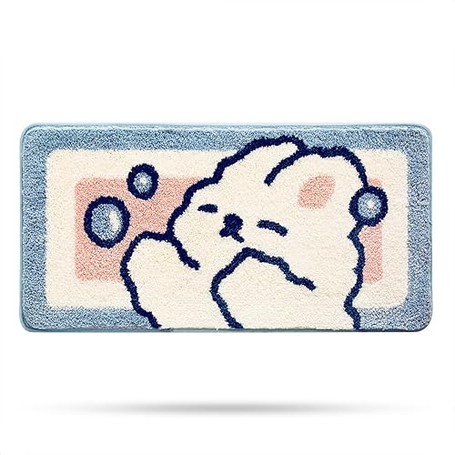 Molesun Rabbit Bathroom Rug Mat, Extra Soft and Absorbent Cute Bath Rugs, Machine Wash Dry, Animal Non-Slip Carpet Mat for Tub, Shower, and Bath…
