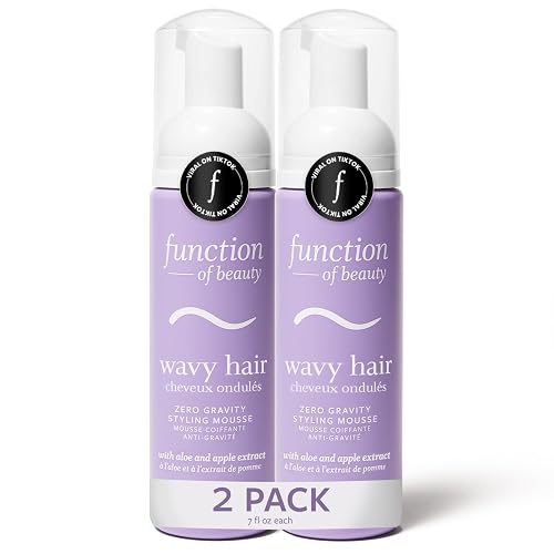 Function of Beauty Wavy Hair Mousse for Styling - Anti-Frizz Hair Styler Adds Volume & Defines Natural Waves - Volumizing & Texturizing Lightweight