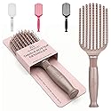 Premium Tangle Buster Brush - Soft Nylon Travel-Friendly Bristles - Long Durable Rubber Handle - Ideal for Wet and Dry Hair & Easy Grooming, Cashmere