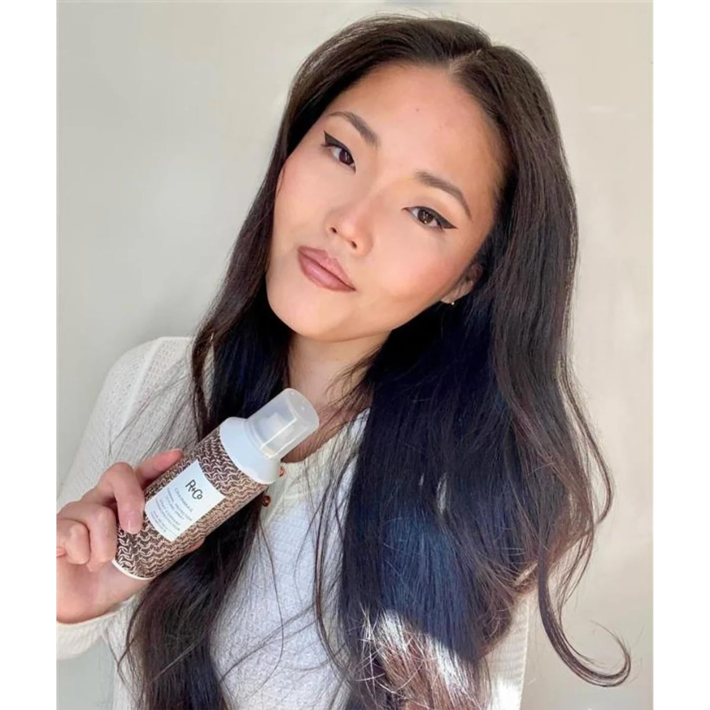 R+Co Outer Space Flexible Hairspray (9.5 Oz) + Chainmail Heat Protection Spray For Hair Travel Size (.5 Oz) | Vegan + Cruelty-Free | Set of 2