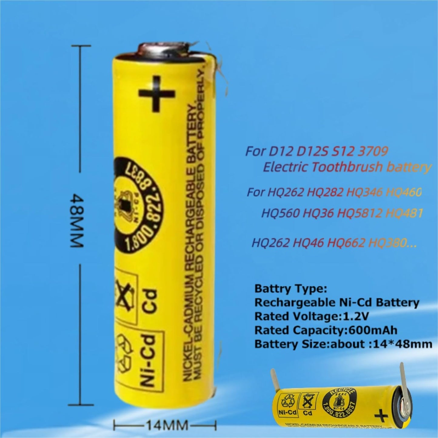 Orfdcnhlkc Shaver 600mAh/1.2V NiCd Battery. Compatible with Philips HQ36, HQ5812, HQ481, HQ46, HQ662, HQ380 Beauty and Personal Care Orfdcnhlkc