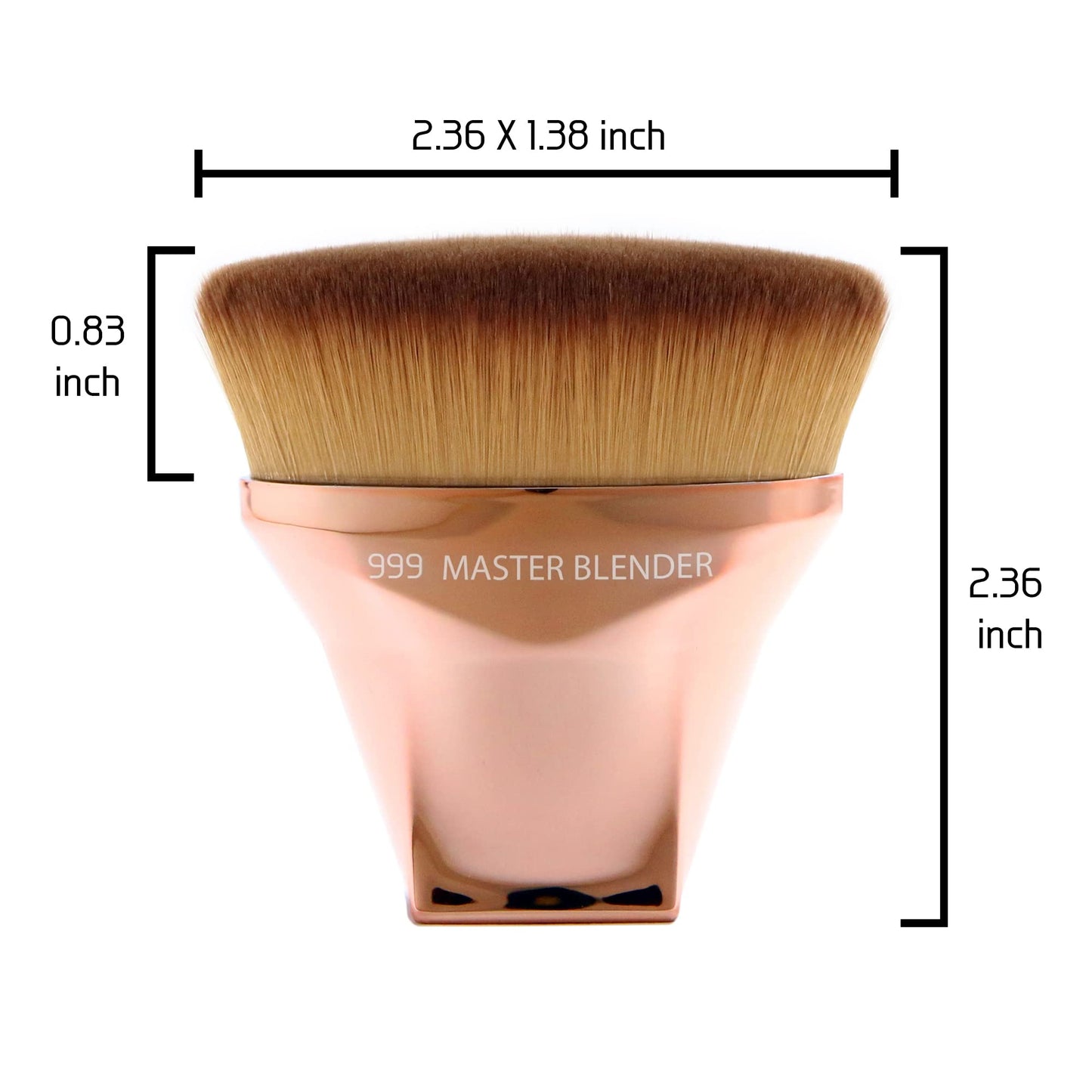 Bdellium Tools Professional Makeup Brush - Studio Series 999 Master Blender - With Soft Synthetic Fibers, For Smooth & Flawless Finish (Rose Gold