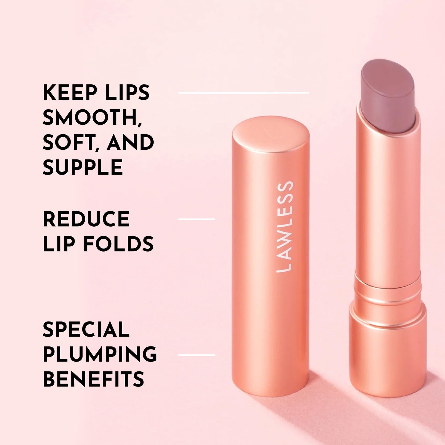 LAWLESS Women's Forget the Filler Lip Plumping Line Smoothing Tinted Balm, Whisper, 0.09 Ounce