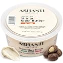 Ashanti Naturals White Raw Shea Butter | Unrefined African Shea Butter | Creamy Moisturizer for Easy Application - 8 oz