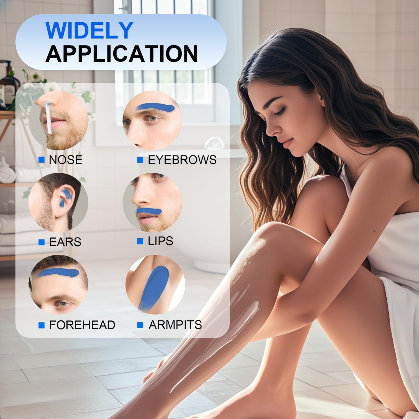 Nose Wax Kit, Waxing Kit for Women and Men Nose Eyebrow Ear Hair Removal, Melt Warmer Waxing Kit with 100g Wax Beads, 10 Applicators, 30 Nose Hair Beauty and Personal Care Wokyo