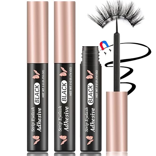 Magnetic Eyeliner 3PCS Smudge Resistant Magnetic liner,Works with All Magnetic Eyelashes,No iron powder and Natural Look,Easy to apply and No Glue