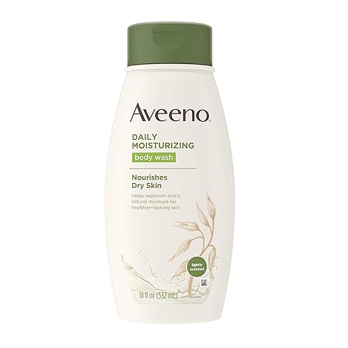 Aveeno Daily Moisturizing Body Wash for Dry Skin with Soothing Oat ; Rich Emollients, Creamy Shower Cleanser, Gentle, Soap-Free and Dye-Free, Light