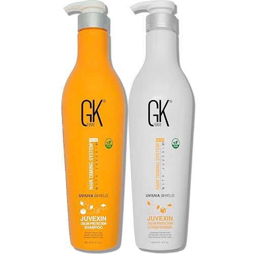GK HAIR Color Protection Shield Shampoo and Conditioner - Blocks UV/UVA Rays - Color Treated Hair from Fading - Deep Hydration, Frizz Control
