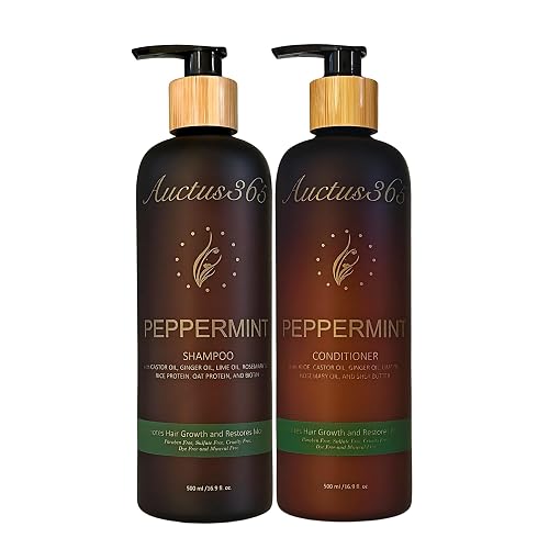 Auctus365 100% Organic Peppermint Shampoo and Conditioner