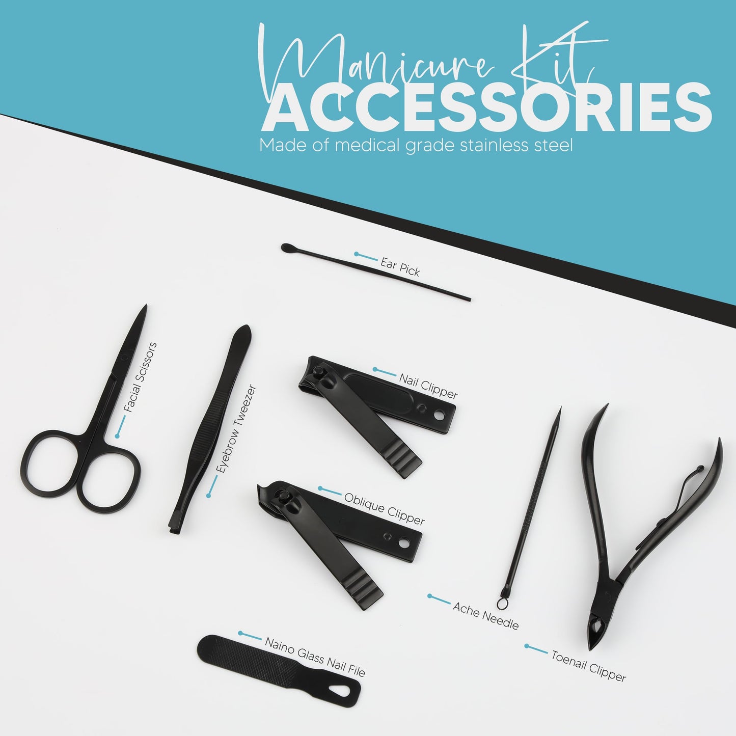 Utopia Care - Manicure Kit for Women and Men, Manicure Set with Nail Clippers or Nail Kit Includes Fingernail & Toenail Clippers,18-Pcs Pedicure Kit Beauty and Personal Care Utopia Care