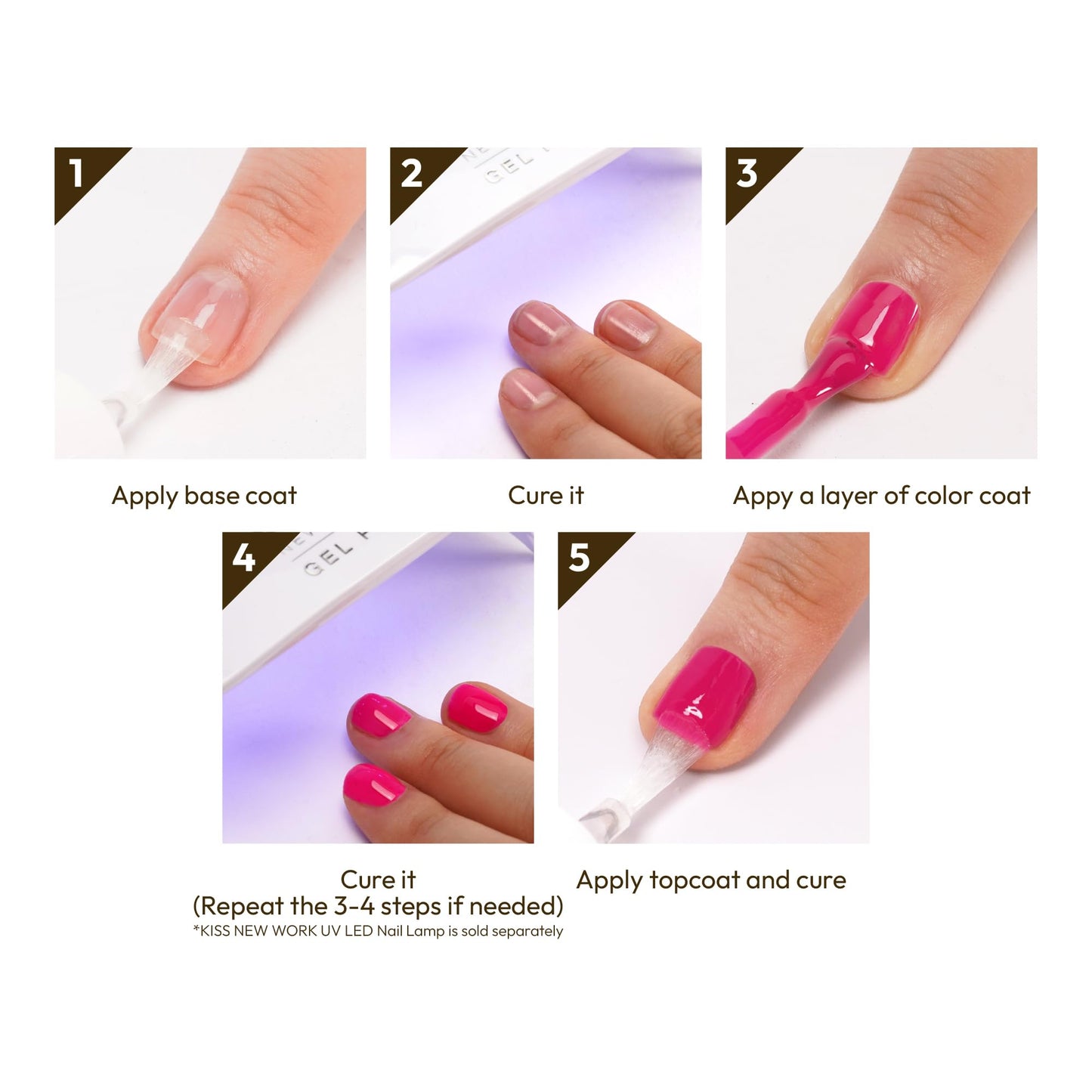 Kiss New York Gel Nail Polish Soak Off UV LED Gel Polish 10mL Nail Art Salon Manicure DIY HEMA FREE, TPO FREE (Glow Up) Beauty & Personal Care Kiss