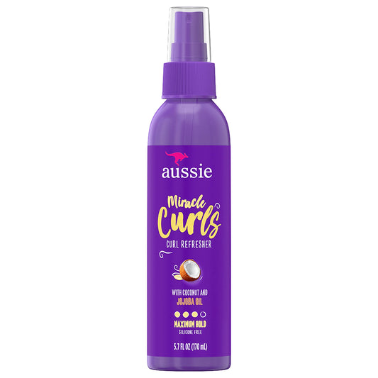 Aussie Miracle Curls Refresher Spray Gel With Coconut & Jojoba Oil 5.7 Fl oz, 4.272 Fl oz