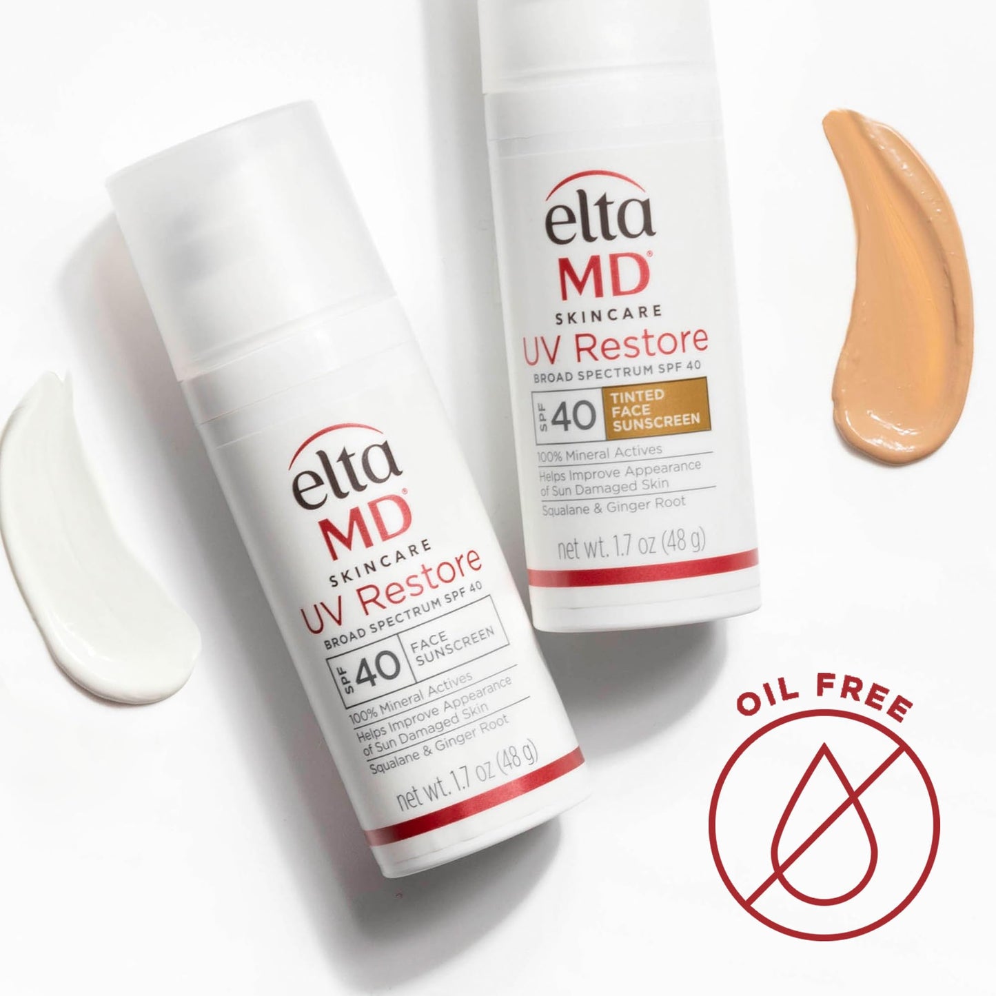 EltaMD UV Restore Tinted Sunscreen for Face SPF 40, Tinted Mineral Sunscreen for Sun Damaged Skin Repair Face, Anti Aging Zinc Oxide Moisturizer