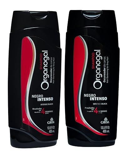 ORGANOGAL Grisi Shampoo Cleansing Darkening Shampoo with Cactus Extract Assists with the Reversal of Grey Hair 2- Pack of 13.5 FL Oz Bottles. (Pack