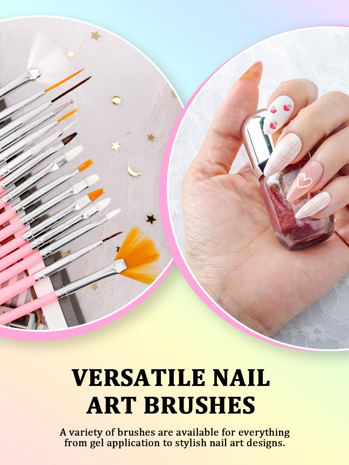 YOOVR Nail Art Tools Set, Nail Stand for Press on Holder for Painting Nails, Nail Art Brushes, Liner Brushes, Nail Dotting Tool, Must Haves Design Beauty and Personal Care YOOVR