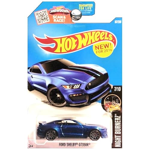 Hot Wheels 2016 Night Burnerz Ford Shelby GT350R 87/250, Blue
