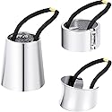 Yaomiao 3 Pieces Metal Circle Hair Cuff Elastic Hair Band Ties Ponytail Holder Rope Accessory for Women, 3 Styles(Silver)