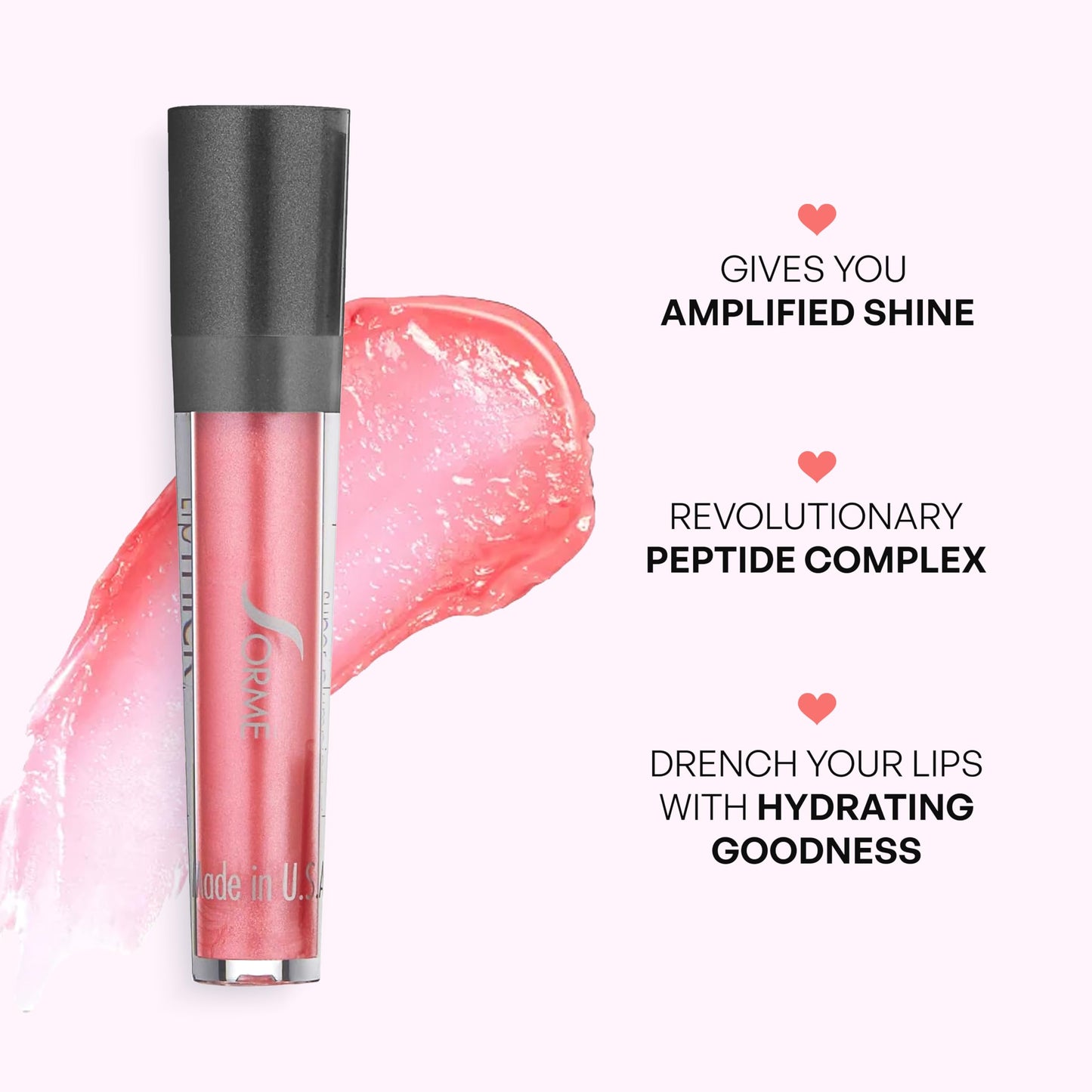 Sorme Lip Thick Plumping Gloss - Hydrating Lip Plumper with Peptides, Aloe & Vitamins - Non-Sticky, High-Shine Lip Gloss for Fuller-Looking Lips