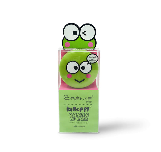 The Crème Shop x Sanrio Hello Kitty Macaron Lip Balm (Keroppi Green Apple A Day) Korean Cute Scented Pocket Portable Soothing Advanced Must-Have