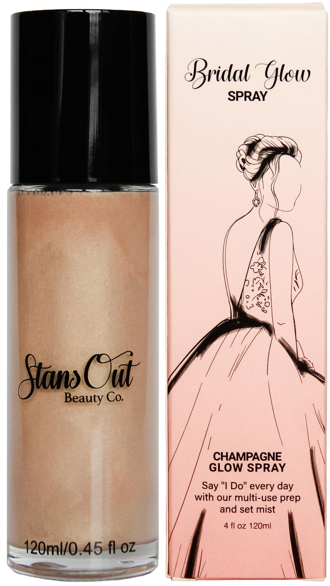 StansOut Beauty Co Bridal Glow Setting Spray | Dewy Illuminating Face Mist Fixing Spray for Makeup Finish | Long-Lasting Makeup Setting Spray for Face