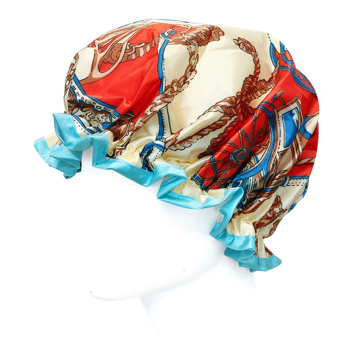 allydrew Reusable Women's Waterproof Shower Caps for Long Hair, Royal