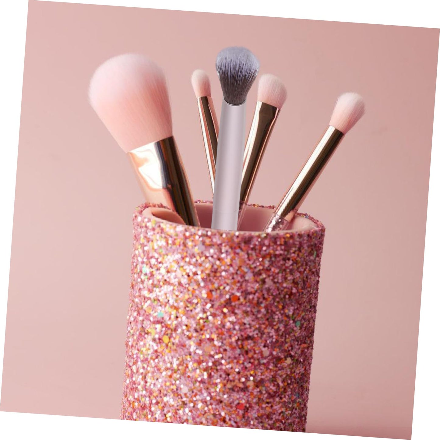 Double Ended Eyebrow Eyeshadow Brush Foundation Makeup Cosmetic Tool (Shallow Matted Gold)
