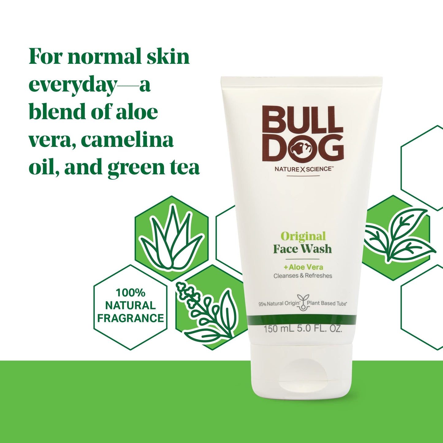 BULLDOG Mens Skincare and Grooming, Original Face Wash, 5 Fluid Ounce