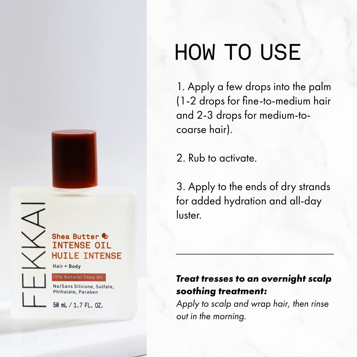 Fekkai Shea Butter Intense Oil - 50 mL - Hydrates, Smoothes & Nourishes Hair + Body - Salon Grade, EWG Compliant, Vegan & Cruelty Free