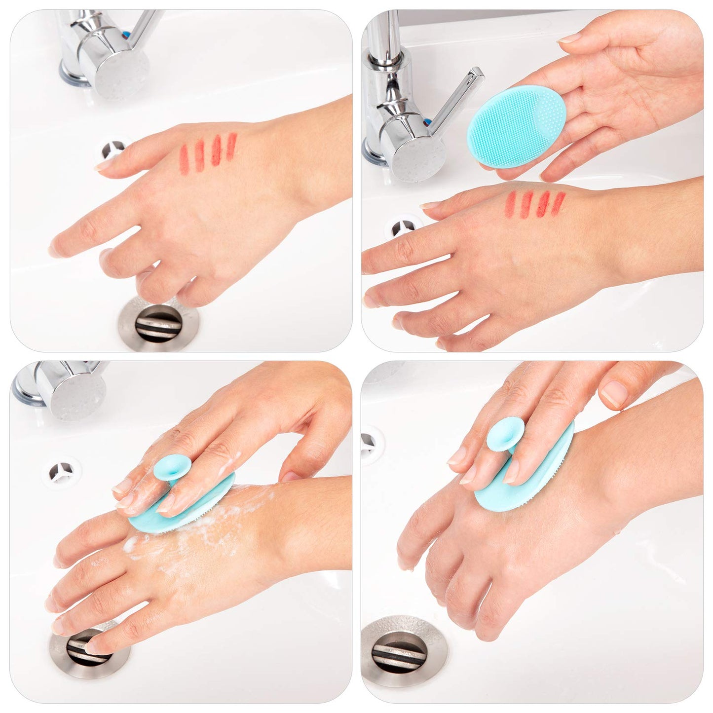 4 Pack Face Scrubber,JEXCULL Soft Silicone Facial Cleansing Brush Face Exfoliator Blackhead Acne Pore Pad Cradle Cap Face Wash Brush for Deep Cleaning Beauty and Personal Care JEXCULL