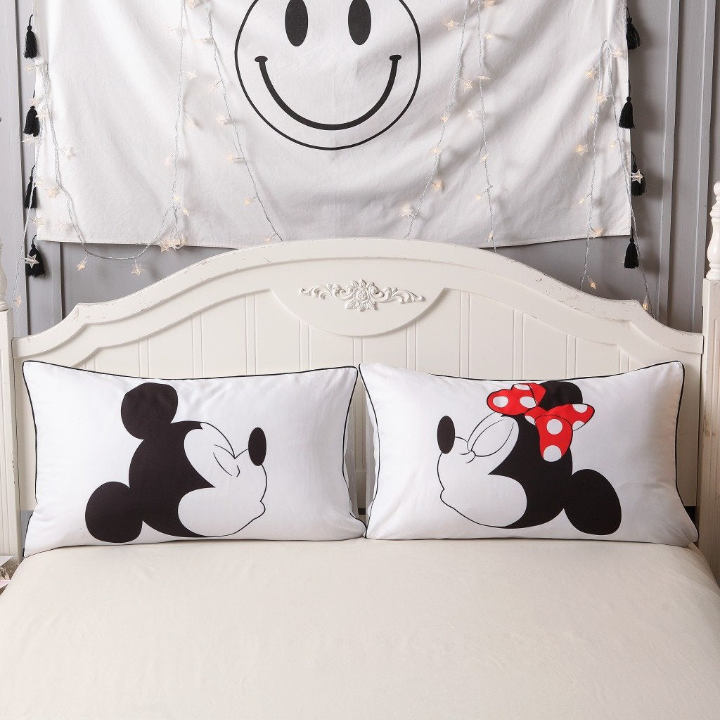 Haru Homie Microfiber Couples Mickey Mouse& Minnie Pillowcases Set of 2, Gifts for Girlfriend, Boyfriend, Wife, Husband, Valentines Day, Wedding, 20"x