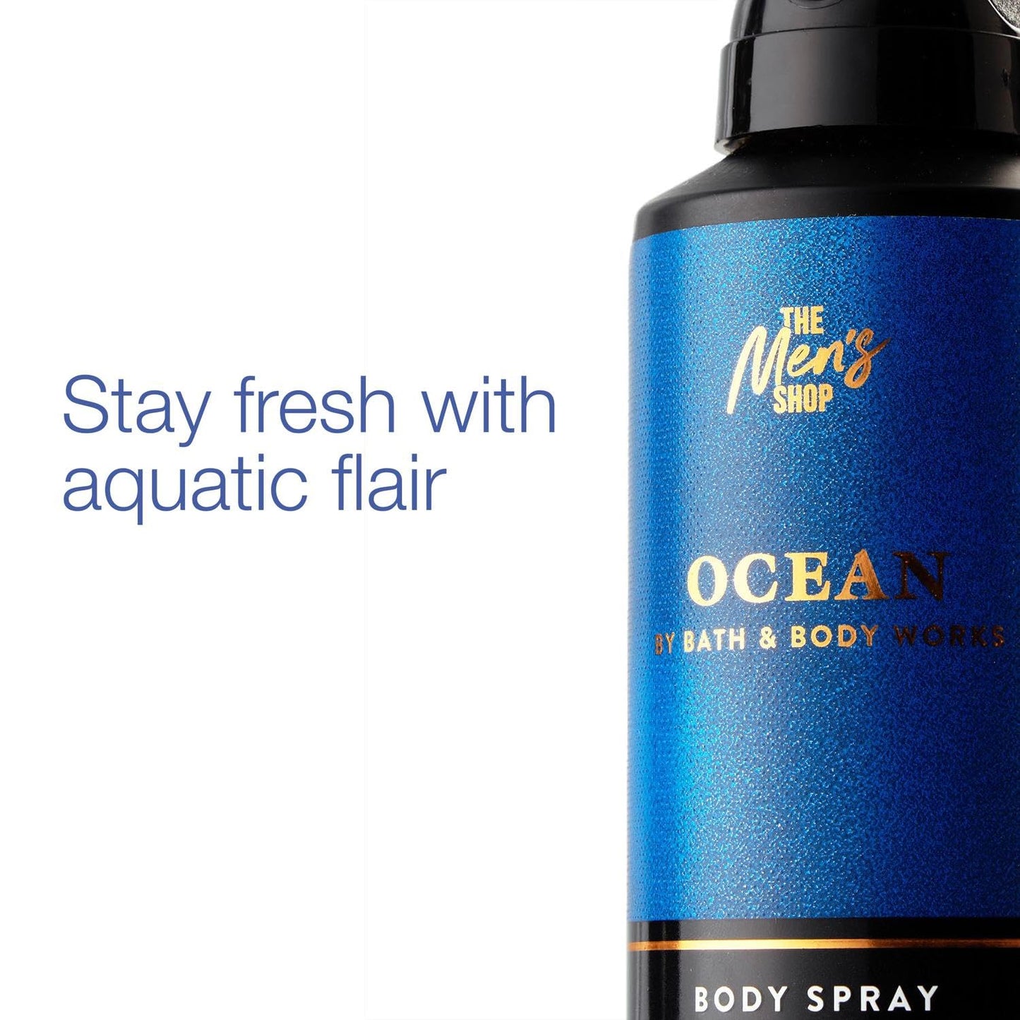 Bath & Body Works Body Spray for Men, Ocean Scent, Men’s Spray with Long-Lasting Personal Fragrance, Fresh Coastal Air & Cypress Scent, 3.7 oz - 1