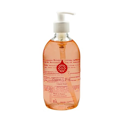 Provence Sante Natural Liquid Soap - Moisturizing Almond Oil Hand Soap with Earthy Fig Scent - Elegant Pump Dispenser for Kitchen & Bath (16.9 oz)
