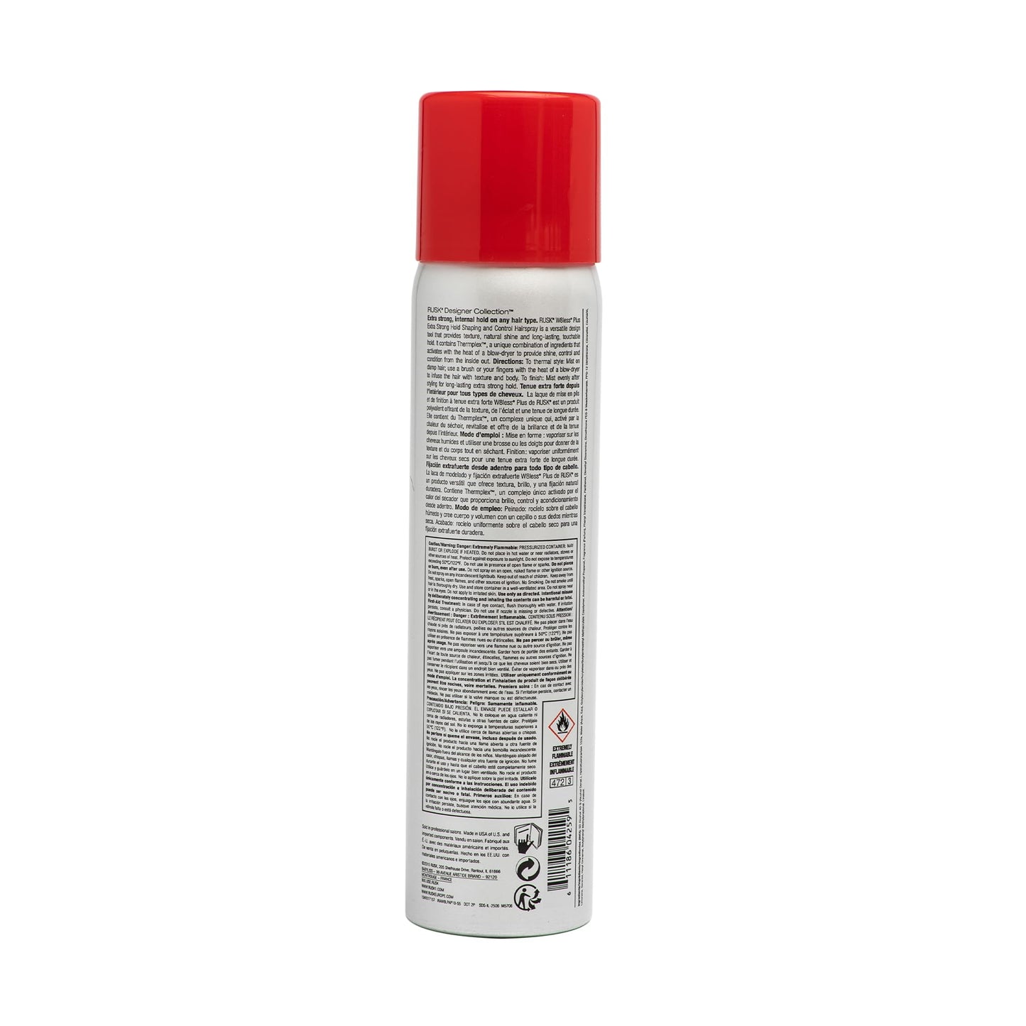 RUSK W8less Plus Extra Strong Hairspray 8.8 Fl Oz