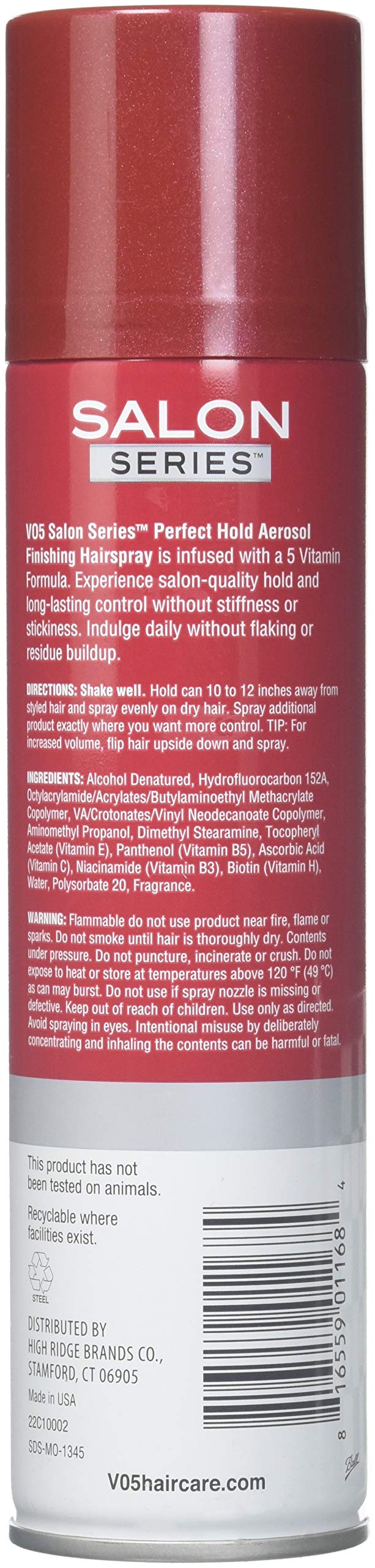 Vo5 Salon Series Perfect Hold Styling Hairspray, 9 Ounce - 6 per case.