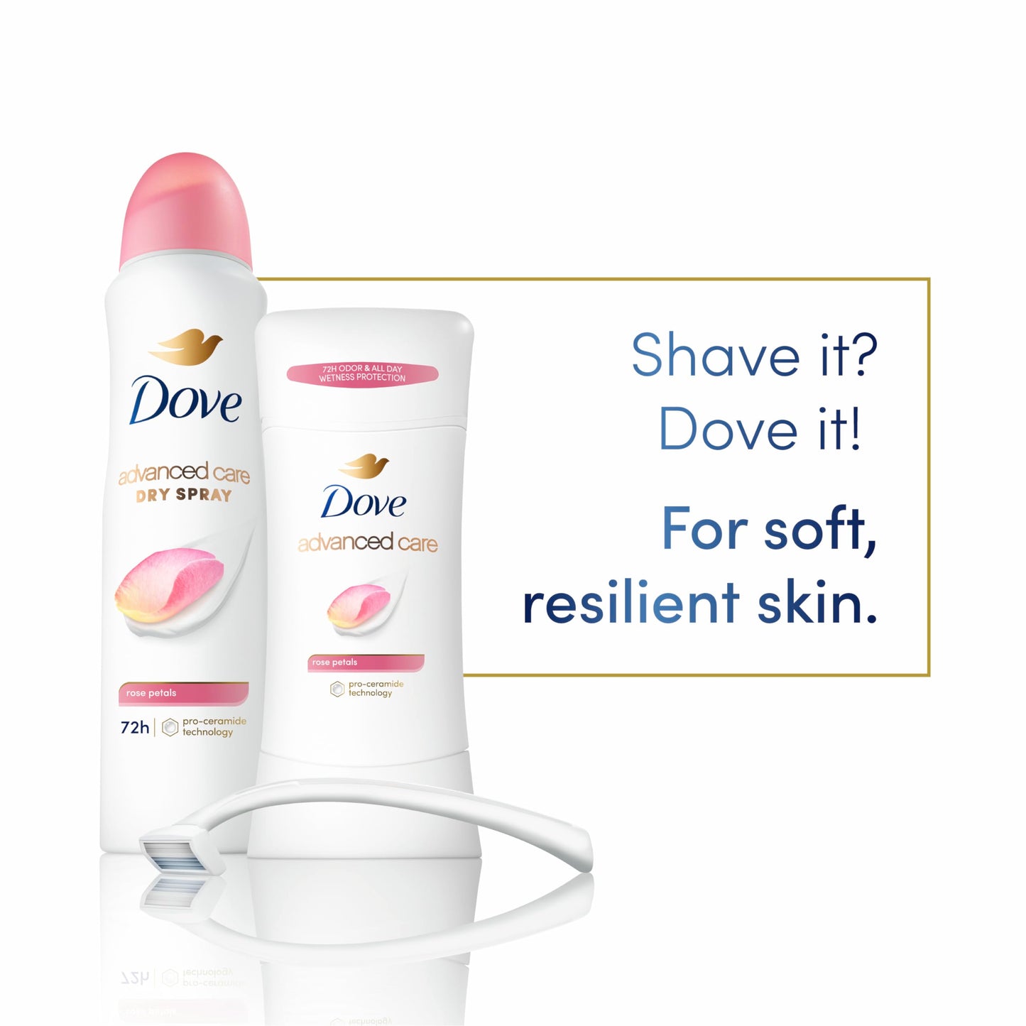 Dove Advanced Care Antiperspirant Deodorant Stick Rose Petals 4 Count for after shave care for underarms 72 hour odor control with all-day sweat Beauty and Personal Care Dove