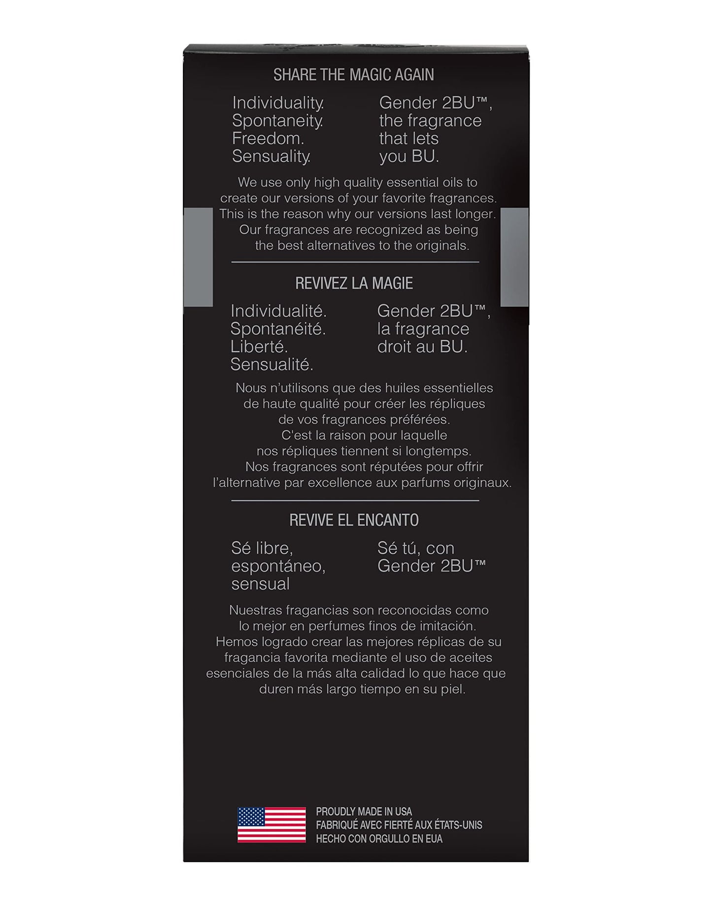 PB ParfumsBelcam Gender 2 BU Eau De Toilette Spray, Our Version of a Designer EDT, 100ml