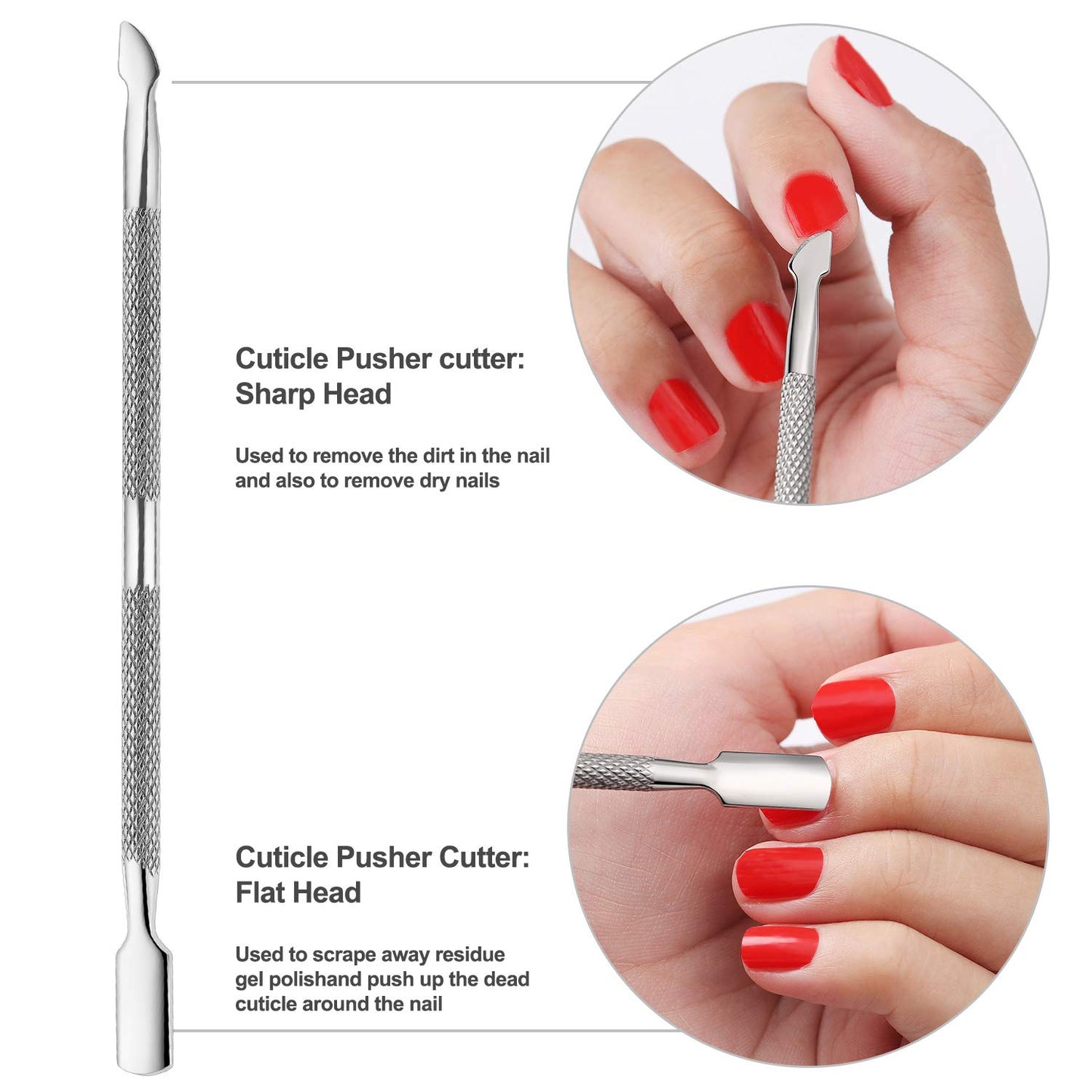 YINYIN Cuticle Trimmer with Cuticle Pusher and Cutter, Professional Stainless Steel Nippers, Cutter Clippers, Cuticle Remover, Pedicure Manicure Tools