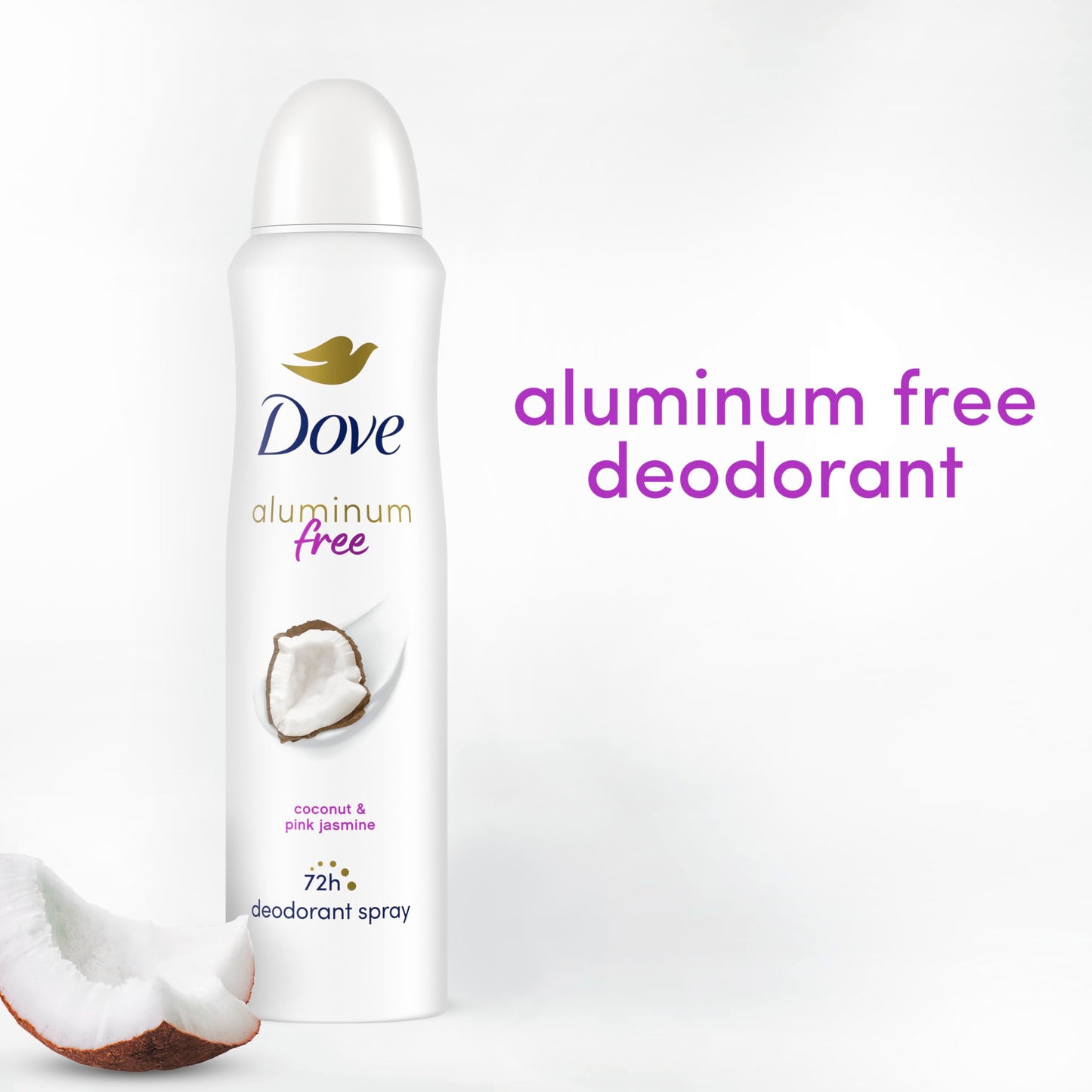 Dove Aluminum Free Deodorant Spray for Women Coconut & Pink Jasmine 72 hour odor protection 4 oz Beauty and Personal Care Dove