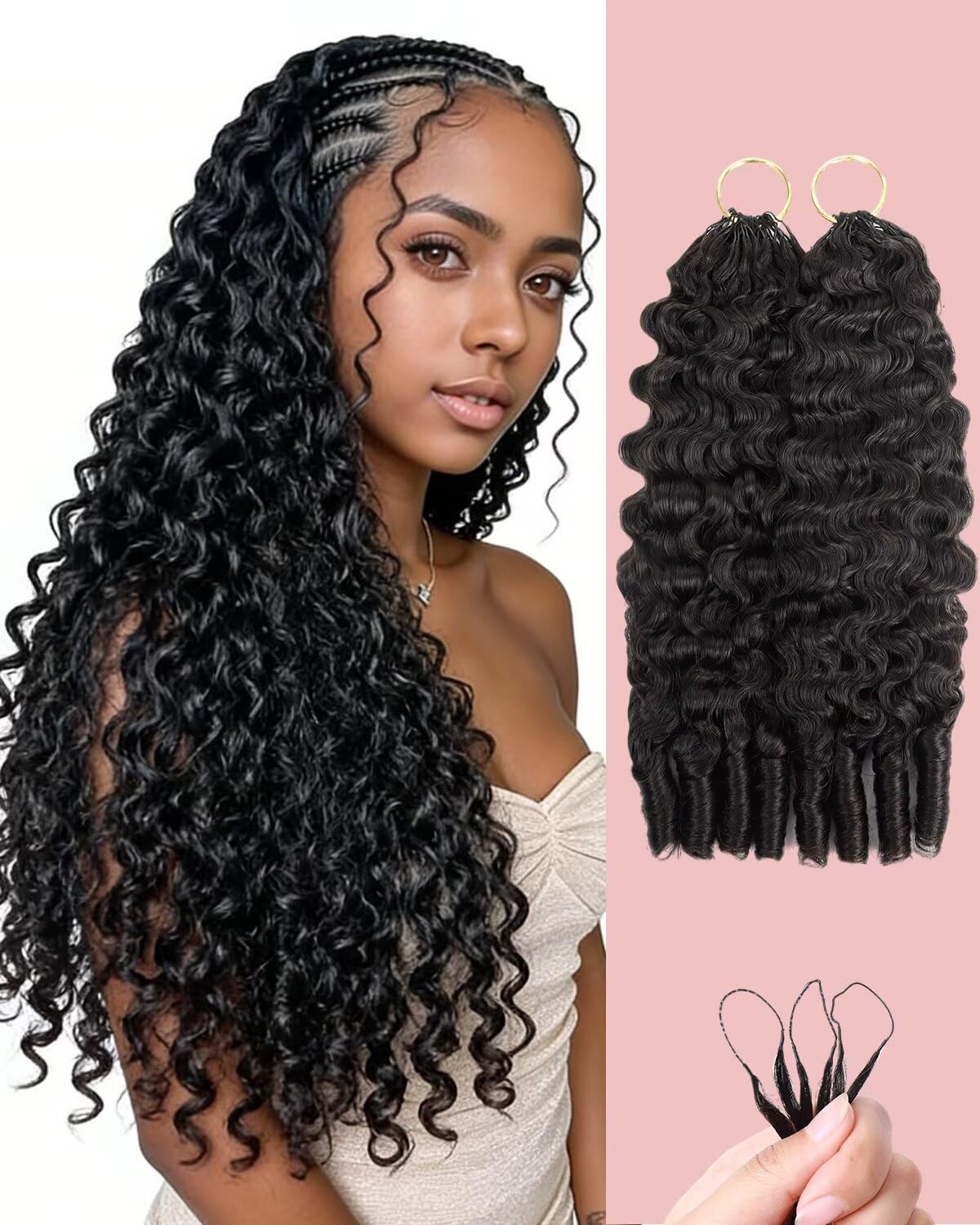 12A 99J Burgundy Red Human Crochet Hair for Boho Braids 5 Bundles 14 Inch 160g Deep Wave Braiding Hair for Bohemian Knotless Braids 100% Unprocessed Beauty and Personal Care VDZ Default Title
