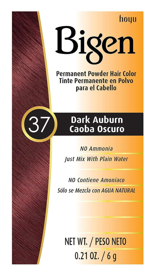 Bigen Powder Hair Color #37 Dark Auburn 0.21 Ounce (6ml) (3 Pack)