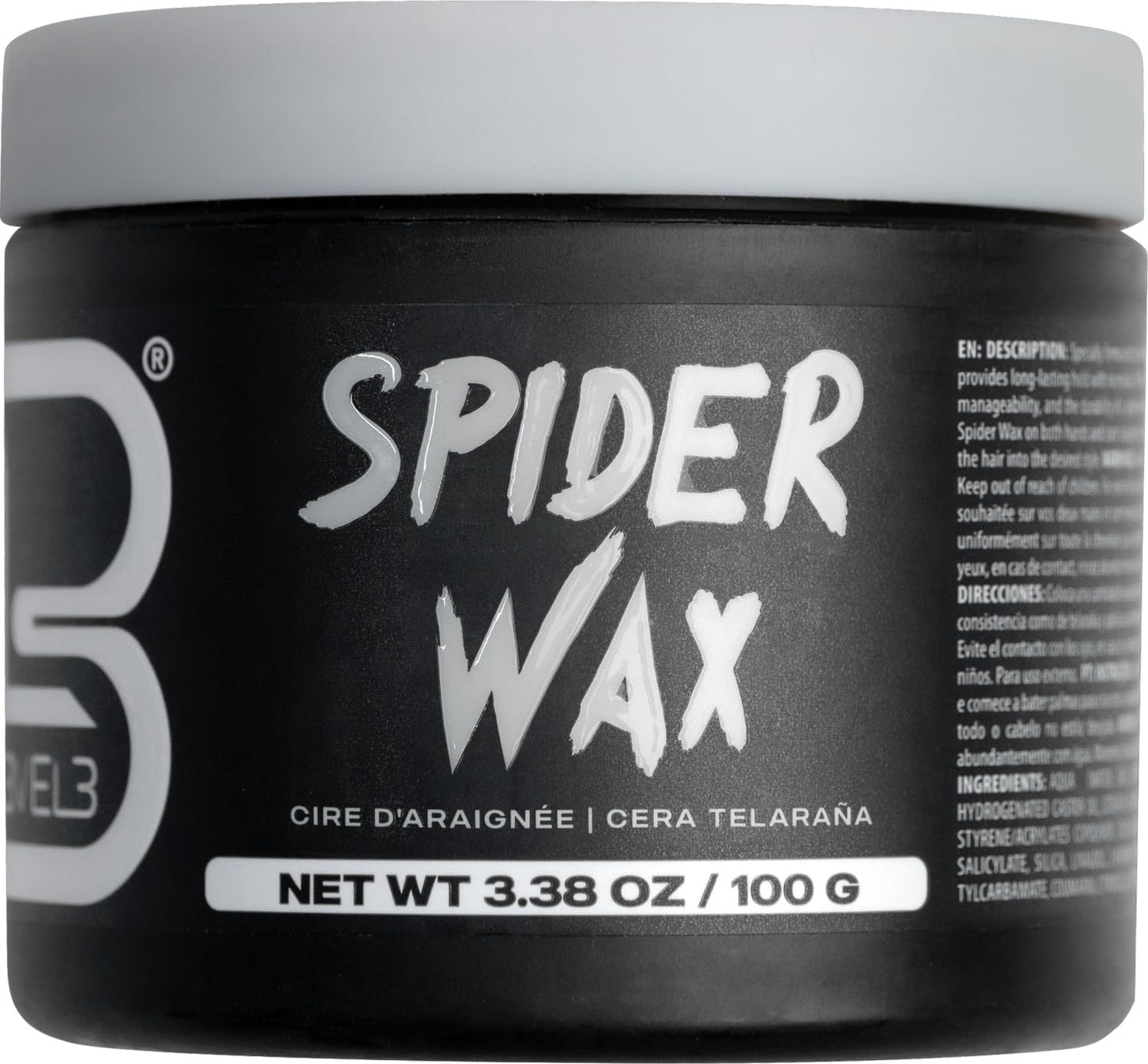 L3 Level 3 Spider Wax - Long Lasting and Strong Hold Improve Your Hair Volume and Texture