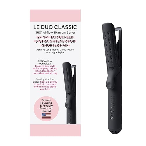 L'ANGE HAIR Le Duo Grande 360° Airflow Styler | 2-in-1 Curling Wand & Titanium Flat Iron Professional Hair Straightener and Curler with Cooling Air