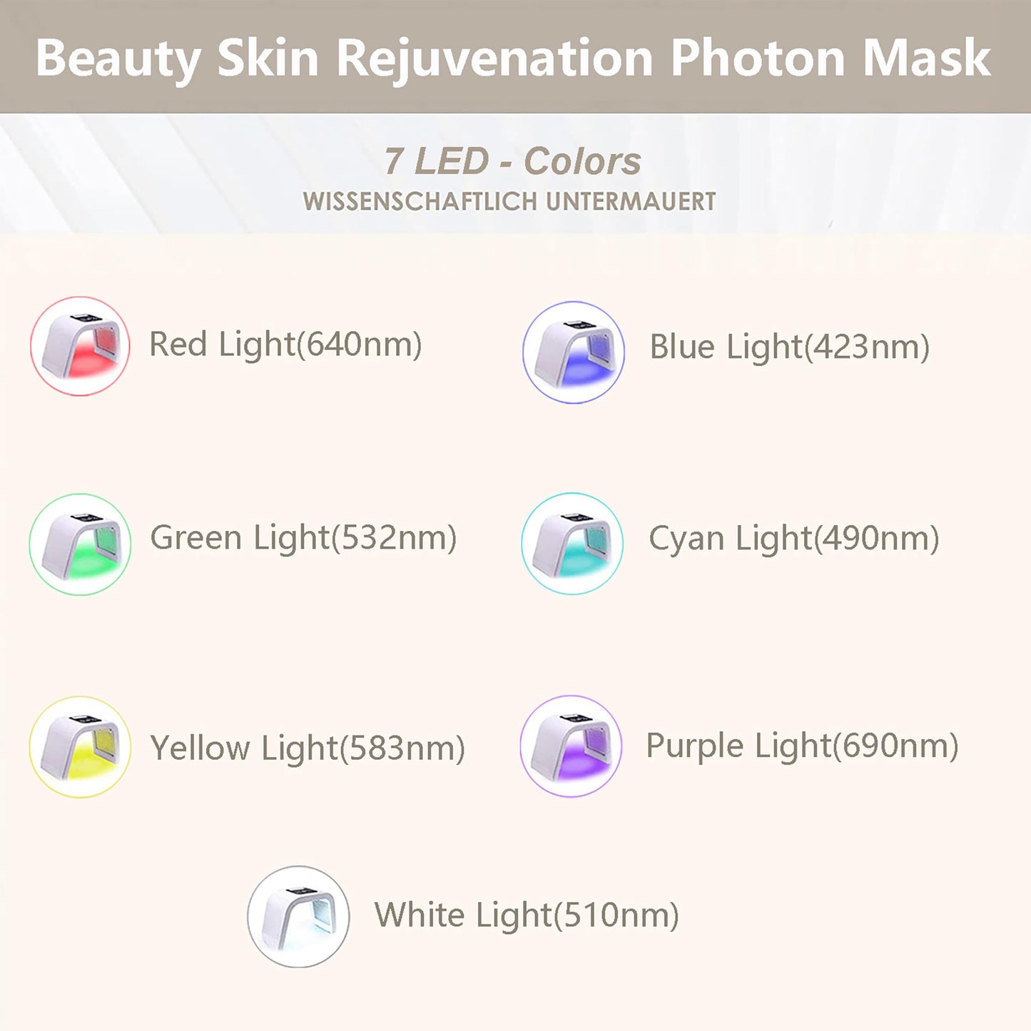 Led-Face-Tool?LED Light Therapy Facial Mask?7 in 1 Beauty Equipment for Skin Care at Home